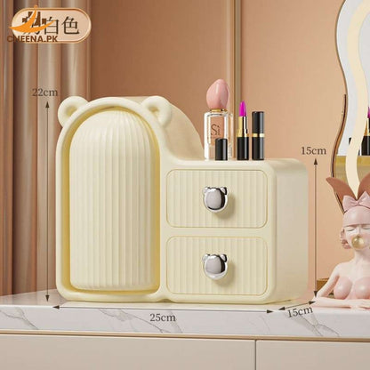 Bear Plastic Cosmetic Organizer with Drawers,