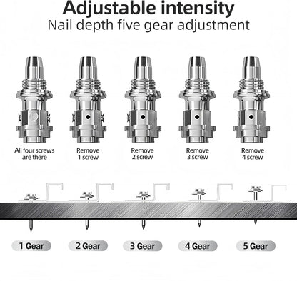 Heavy-Duty Concrete Nail Gun Kit with 10 Free Nails