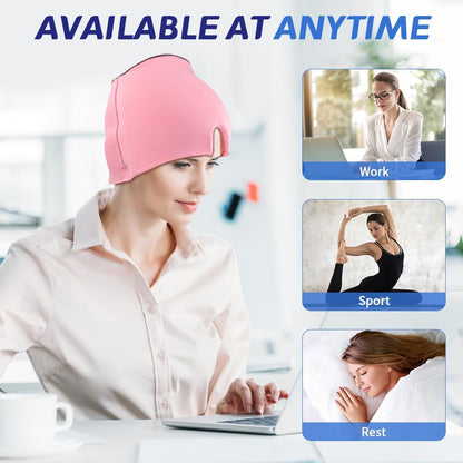 Migraine Relief Cap, Soothing Headache Ice Face Mask