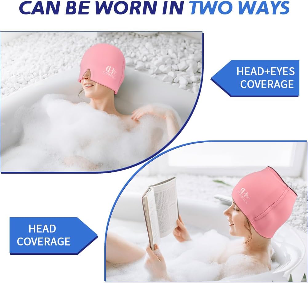 Migraine Relief Cap, Soothing Headache Ice Face Mask