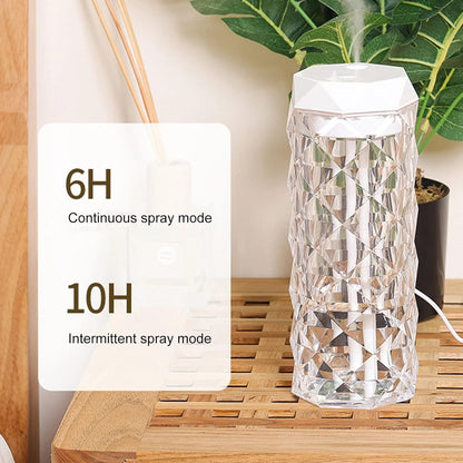 Crystal Lamp Humidifier with 7 Colors Touch Control