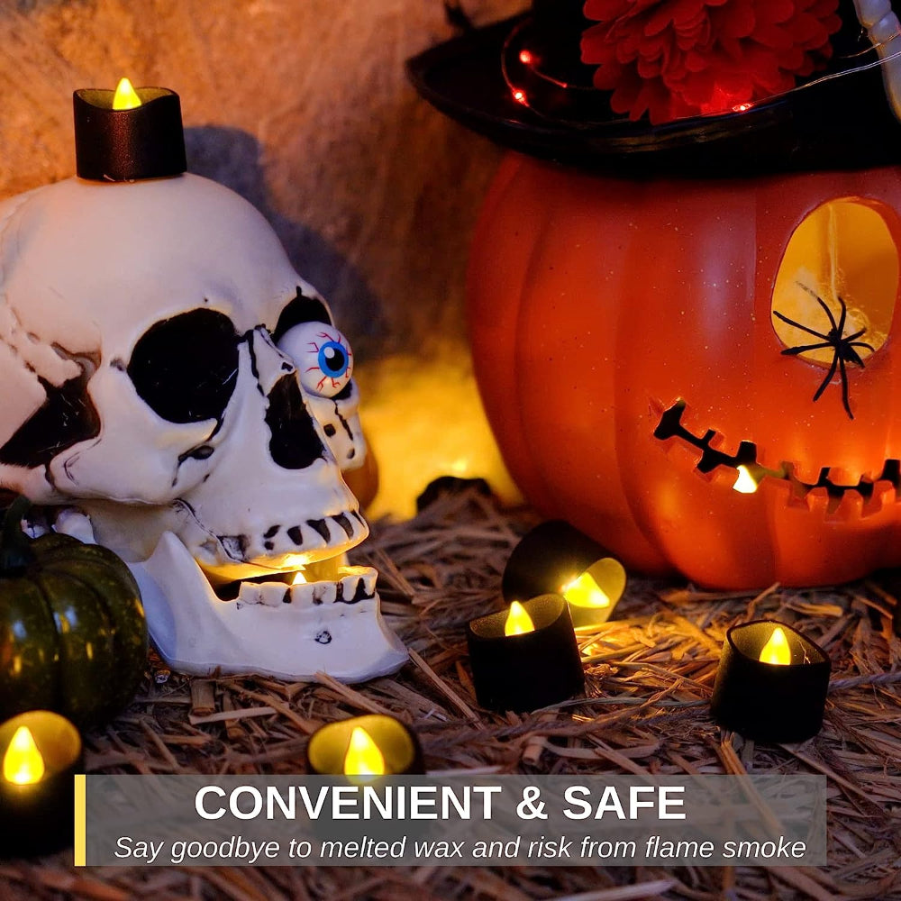 Black LED Electronic Candle Battery Operated