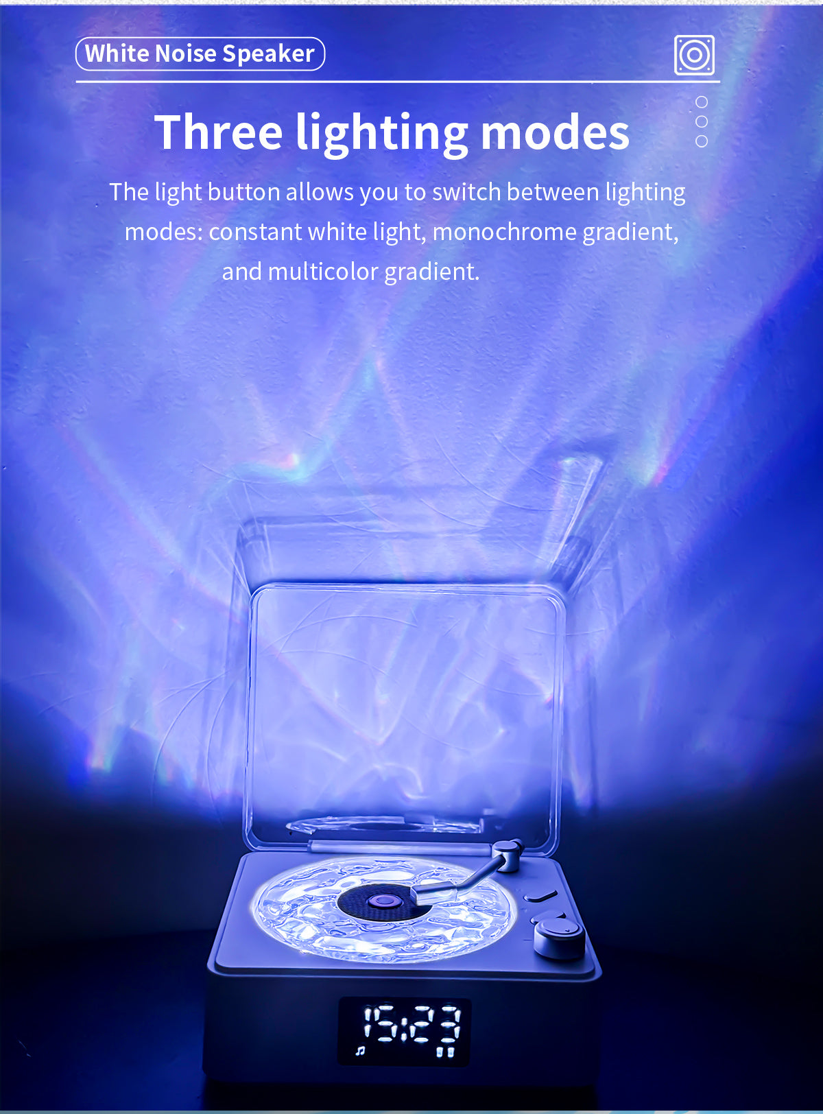 Mini Vinyl Player Sleep Aid Speakers White Noise Bluetooth Speaker Retro