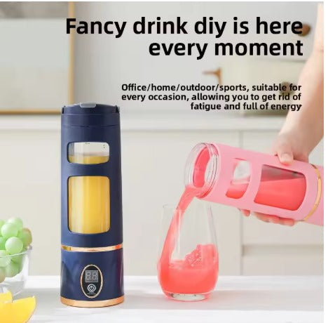 Portable Electric Blender Bottle (LED Display, USB Rechargeable) – Personal Smoothie & Shake Maker