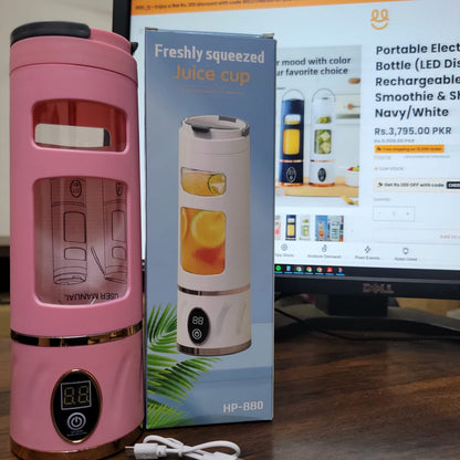 Portable Electric Blender Bottle (LED Display, USB Rechargeable) – Personal Smoothie & Shake Maker