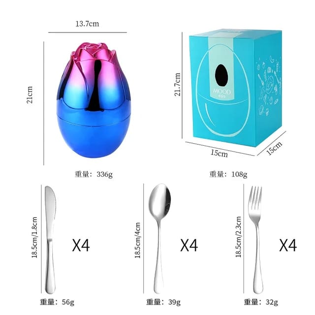 Swan Spoon Set with FREE Egg Spoon Holder – Elegant Dining Cutlery