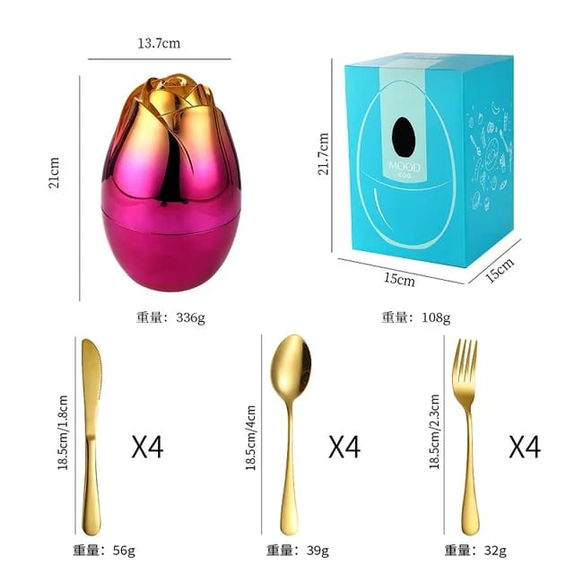 Swan Spoon Set with FREE Egg Spoon Holder – Elegant Dining Cutlery