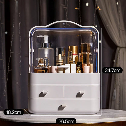 Acrylic Double Door Cosmetic Organizer + FREE rotating organizer