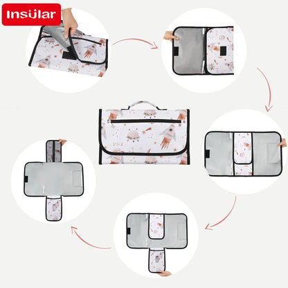 Cute Baby Bottle with Portable Diaper Changing Pad