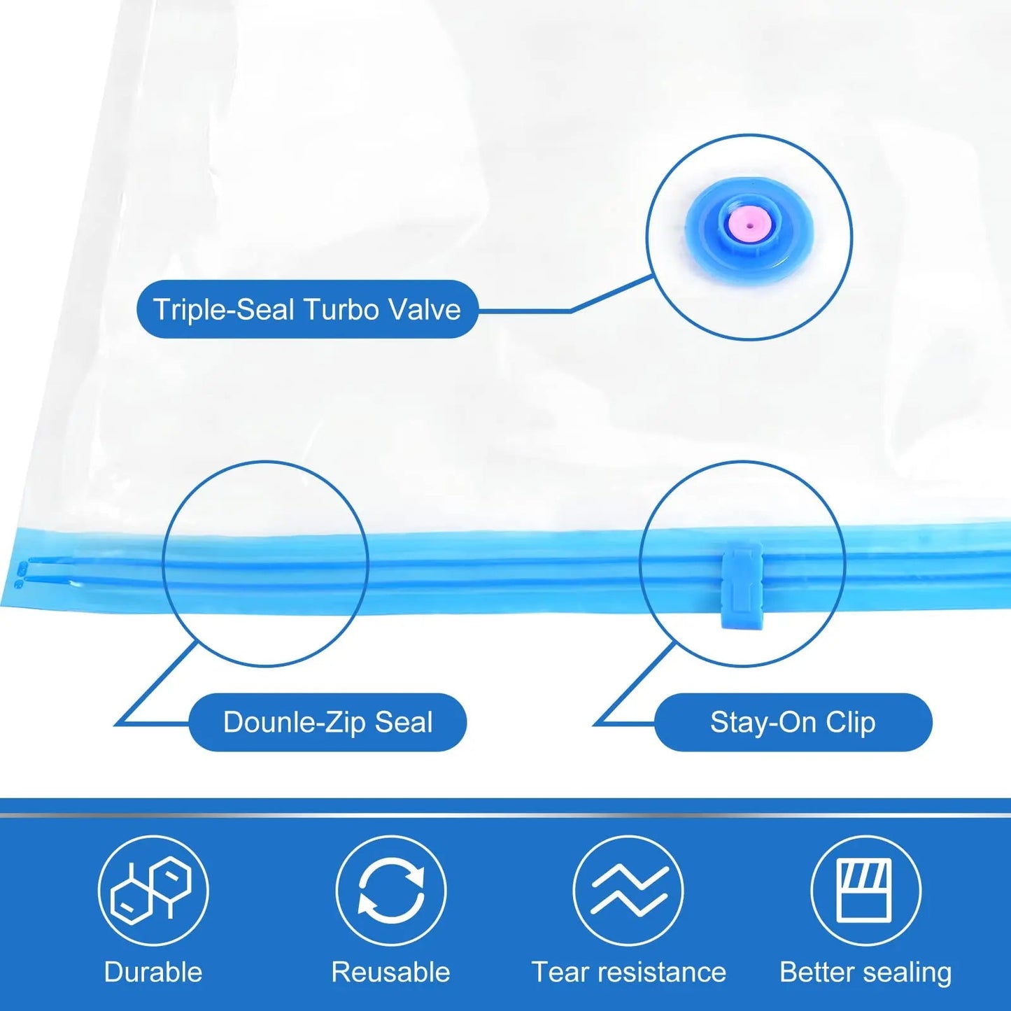 Transparent Vaccum Storage Bag 04 pcs